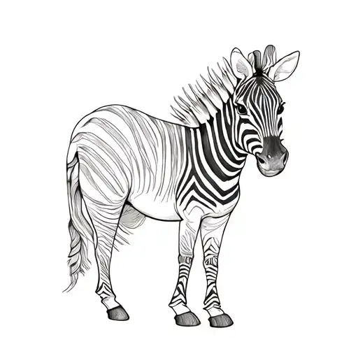 stitch and scrimp with zebra pattern tattoo design idea