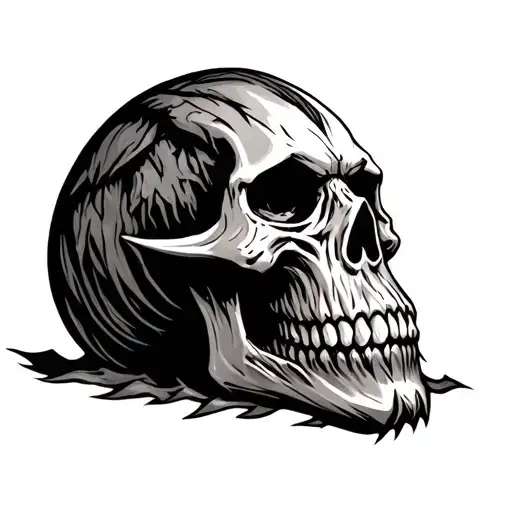 Skyrim Troll Skull tattoo design idea