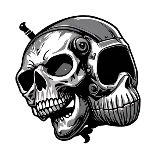 welder mask skull tattoo design idea