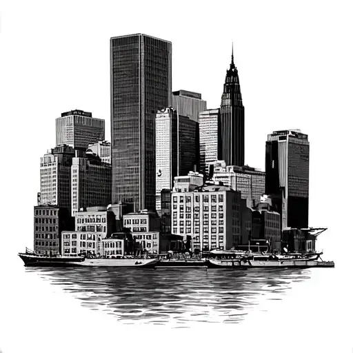 downtown baltimore inner harbor skyline tattoo tattoo design idea