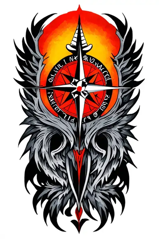 nordic compass tattoo design idea