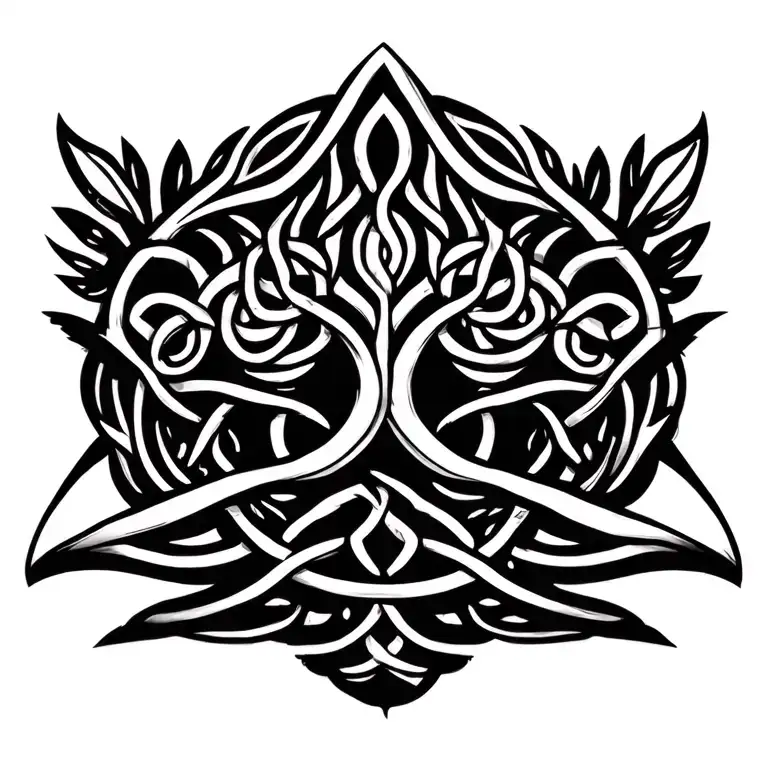Celtic tree tattoo design idea