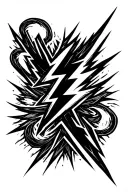 Black lightning bolts striking tattoo design idea