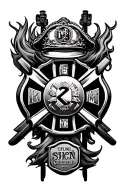 firefighter Maltese cross tattoo design idea