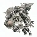 kobe bryant guarding Michael jordan tattoo design idea