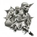 kobe bryant guarding Michael jordan tattoo design idea