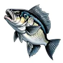 striped bass tattoo design idea