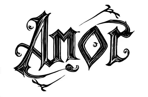 "Amor" tattoo design idea