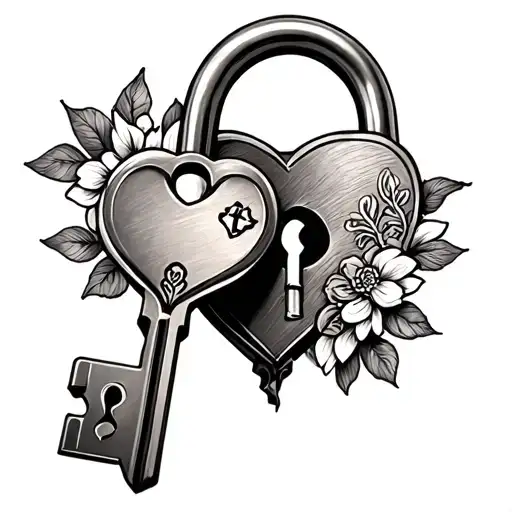 Lock And Key Couple tattoo design idea