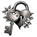 Lock And Key Couple tattoo design idea