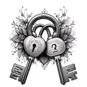 Lock And Key Couple tattoo design idea