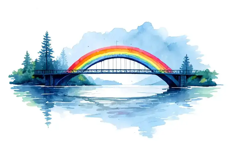 rainbow bridge tattoo design idea