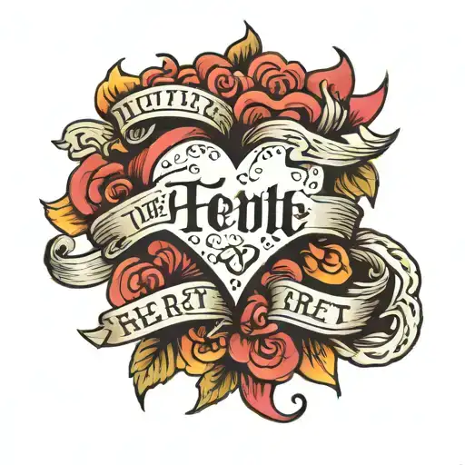 "Little Heart" typography tattoo design idea