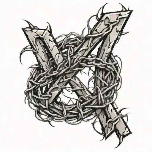 great made of barbed wire with the year 2000 on the inside  tattoo design idea