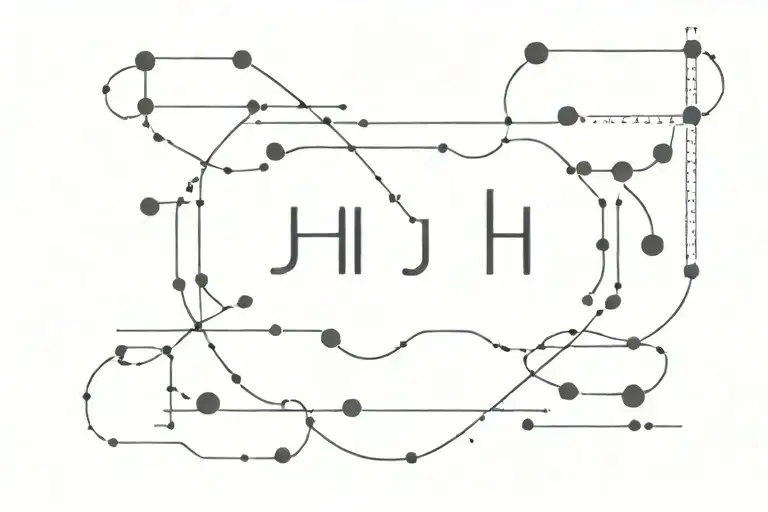 Create a minimalistic tattoo using the morse code letters e, h, and j in an artistic way tattoo design idea