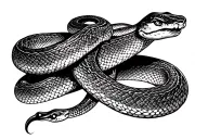 a snake wrapt around a collarbone tattoo design idea