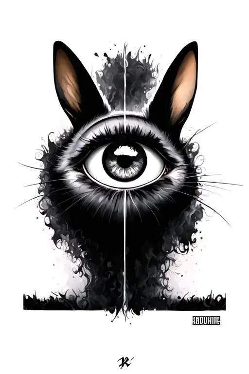 Black and Grey Eye from X 100PRE Bad bunny álbum  tattoo design idea