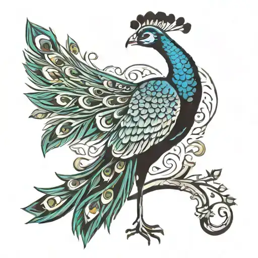 peacock tattoo design idea
