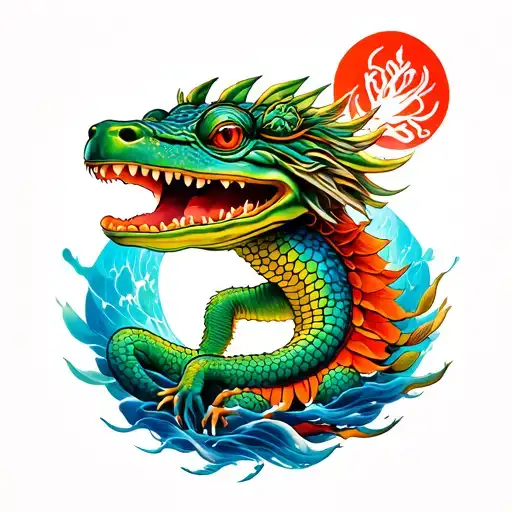 Kappa japan style tattoo design idea