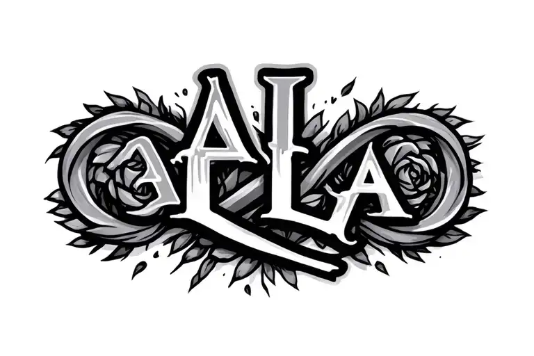 "A L A" infinity  tattoo design idea