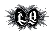 "A L A" infinity  tattoo design idea