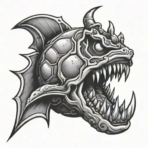chomper grenade tattoo design idea