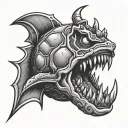 chomper grenade tattoo design idea