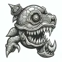 chomper grenade tattoo design idea