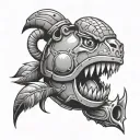 chomper grenade tattoo design idea