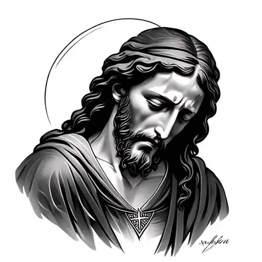 Crying Jesus tattoo design idea