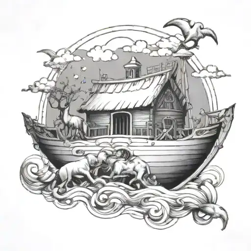Noah's ark tattoo design idea