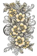 family love barbados flowers intertwined tattoo design idea