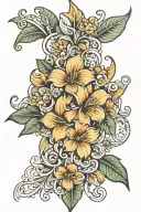 family love barbados flowers intertwined tattoo design idea