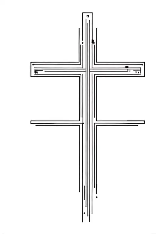 "Way and Truth and Life" "Way and Truth and Life" Christian Cross Futuristic Cyber ​​Circuit Board Design tattoo design idea