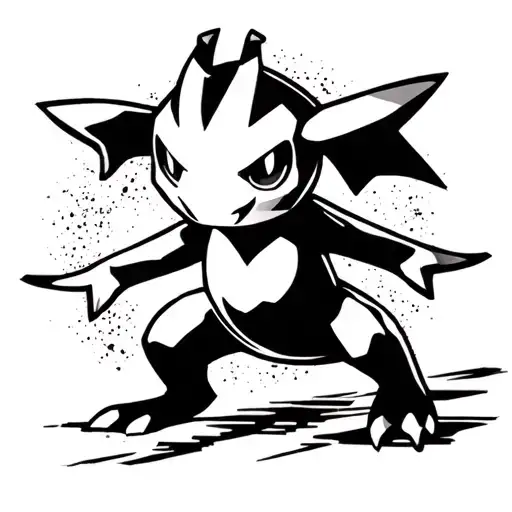 Cubone pokemon dancing tattoo design idea