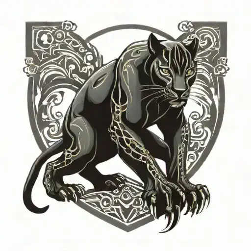 black panther with its body that symbolizes confidence and strength tattoo design idea