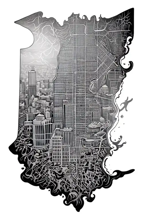 topography of Cincinnati ohio tattoo design idea