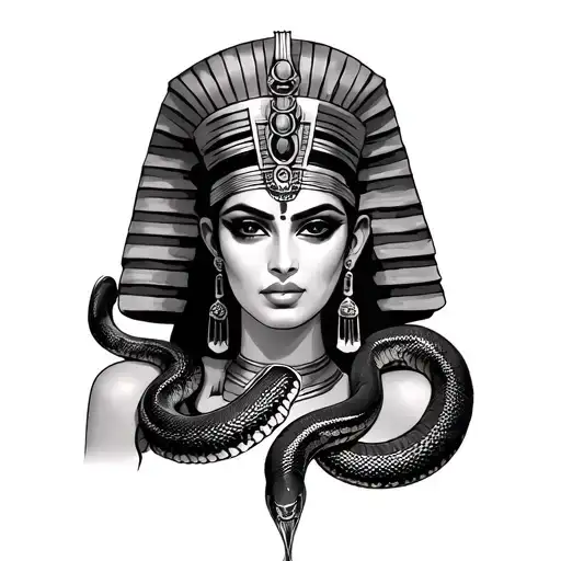 Cleopatra costume with snakes tattoo design idea