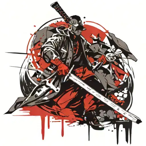 gangster holding sword tattoo design idea