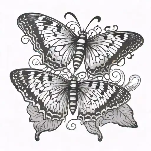 butterfly, semicolon, snake tattoo design idea