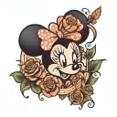 word Minnie tattoo design idea