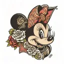 word Minnie tattoo design idea
