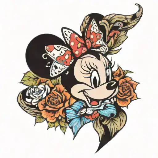 word Minnie tattoo design idea