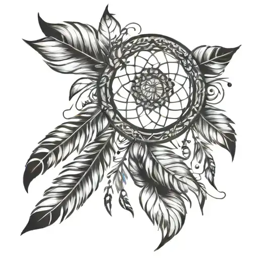 dream catcher tattoo design idea
