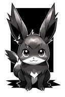 Eevee with lightning on ears tattoo design idea