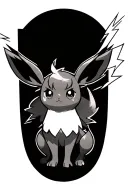 Eevee with lightning on ears tattoo design idea