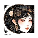 Name Jimlyn with cassiopeia virgo zodiac sign tattoo design idea