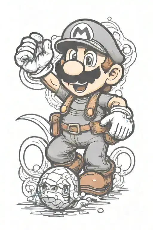 super mario tattoo design idea