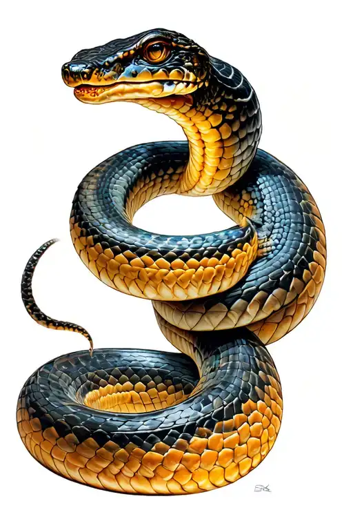 rattlesnake coming tattoo design idea