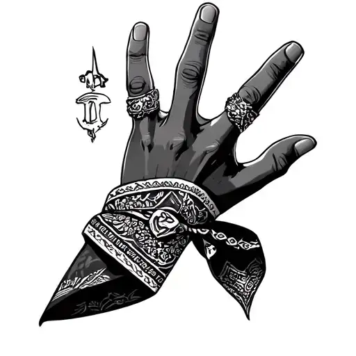 bandana gangster hand tattoo design idea